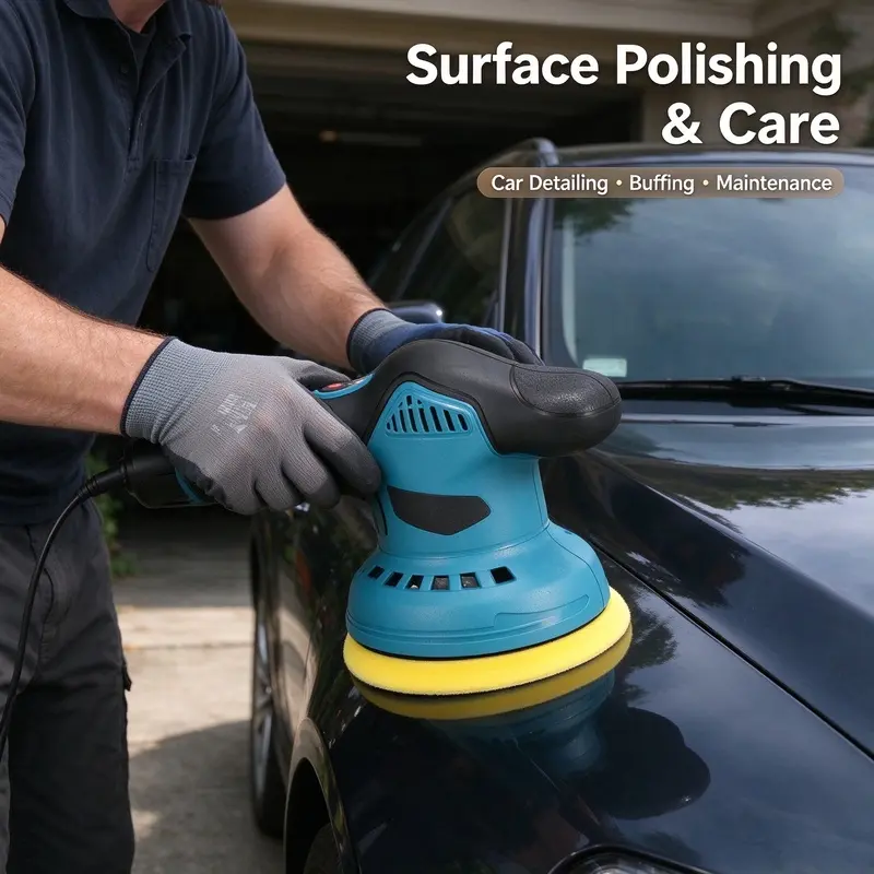Cordless car polisher – portable car polishing kit – suitable for car detailing, polishing, waxing, and scratch removal