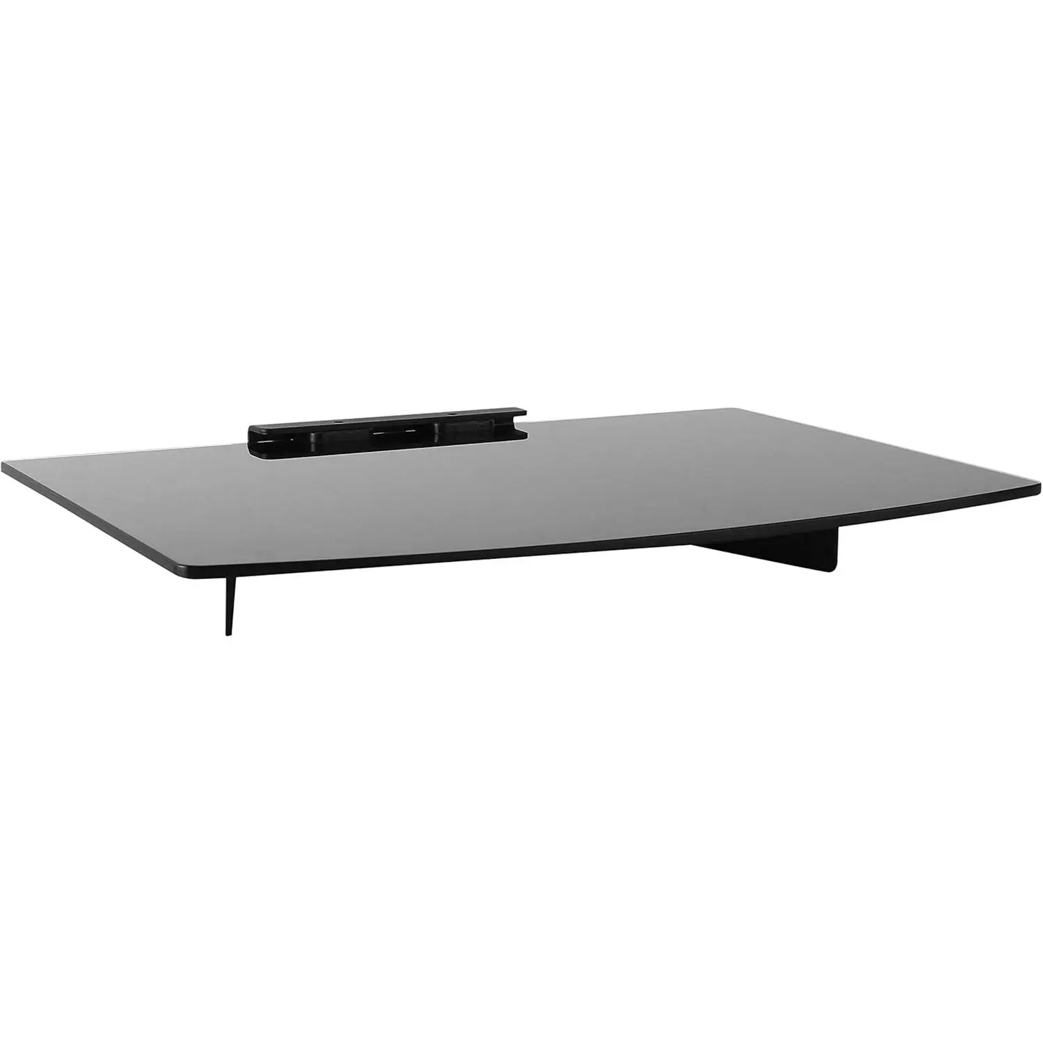 Mount-It! Floating Wall Shelf - Tempered Glass Media Shelves for Cable Box, Gaming Consoles (PS5, Xbox), Wall-Mounted with Steel Frame, Cable Management, 22 lb Capacity for Room Decor