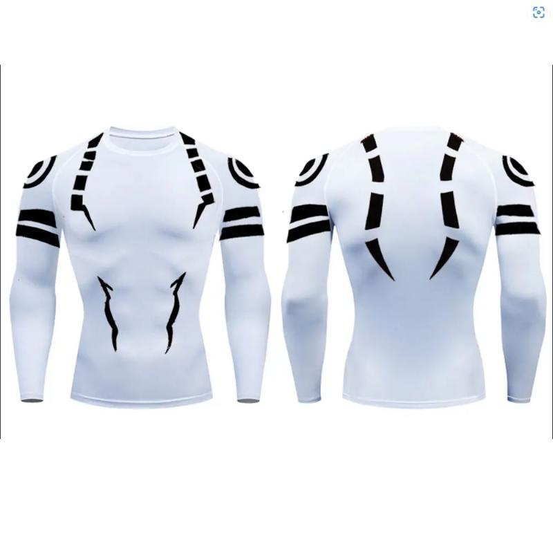 Anime Compression Set Fitness Suit For Men Quick Dry 3D Compression Shirt+Gym Shorts compression shirts gym shirts Sporty Style Clothes graphic tee