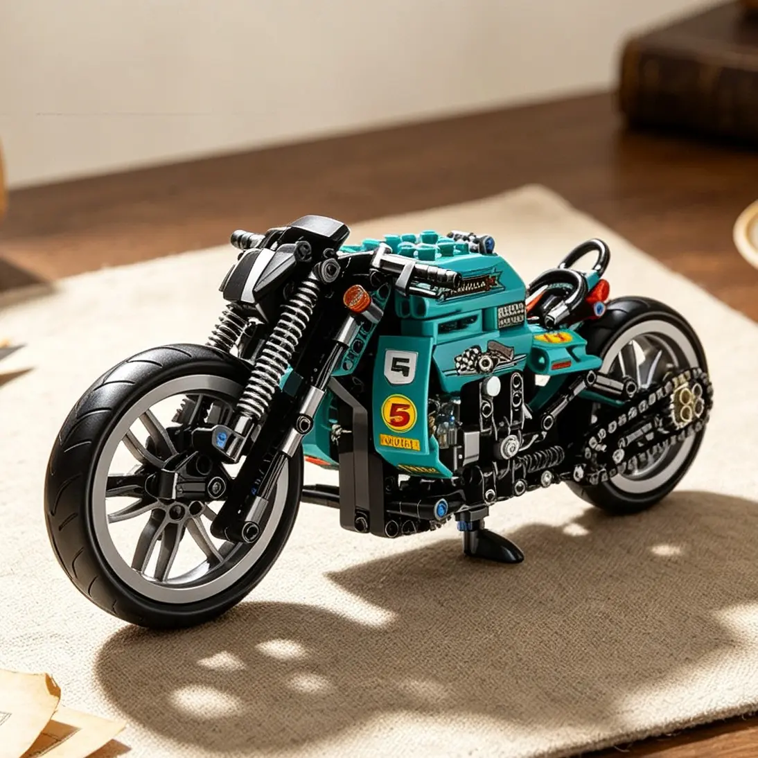Motorcycle Building Blocks, Vehicle Model, Model Building Kits, High Difficulty Assembly, Perfect Stickers, Christmas, Halloween, Surprise Gift