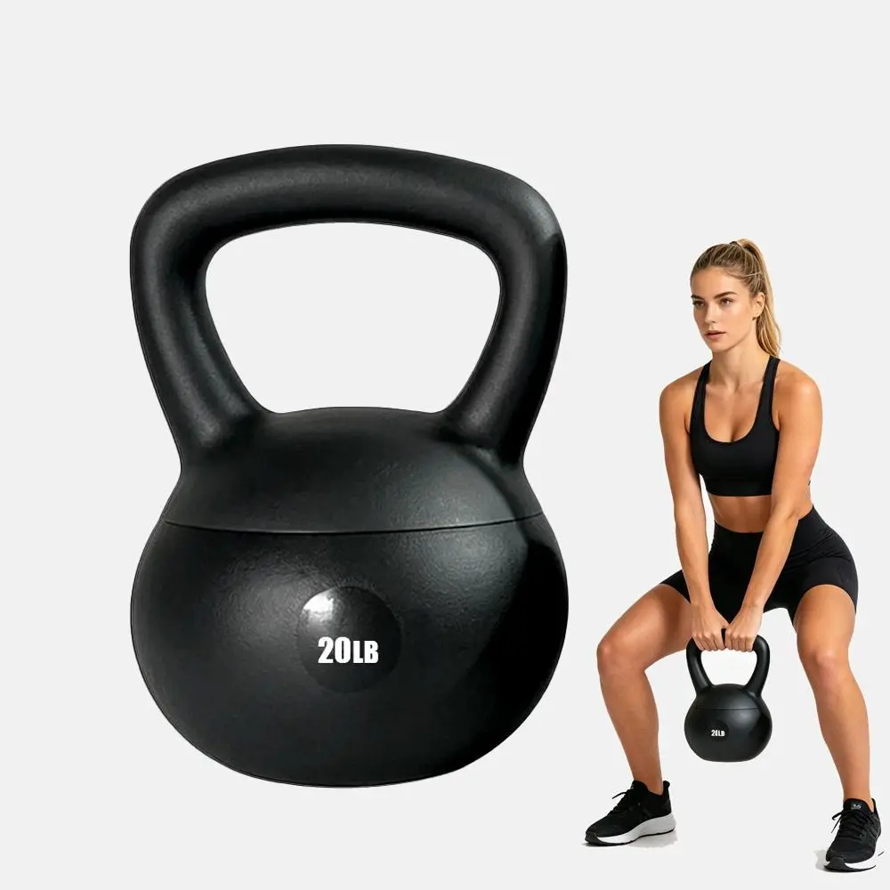 Home Ladies Beginner Indoor Gym Safe Shock Resistant Soft Kettle Bell Set 10LB/15LB/20LB, Shock Absorbing Anti-Impact Training Weights