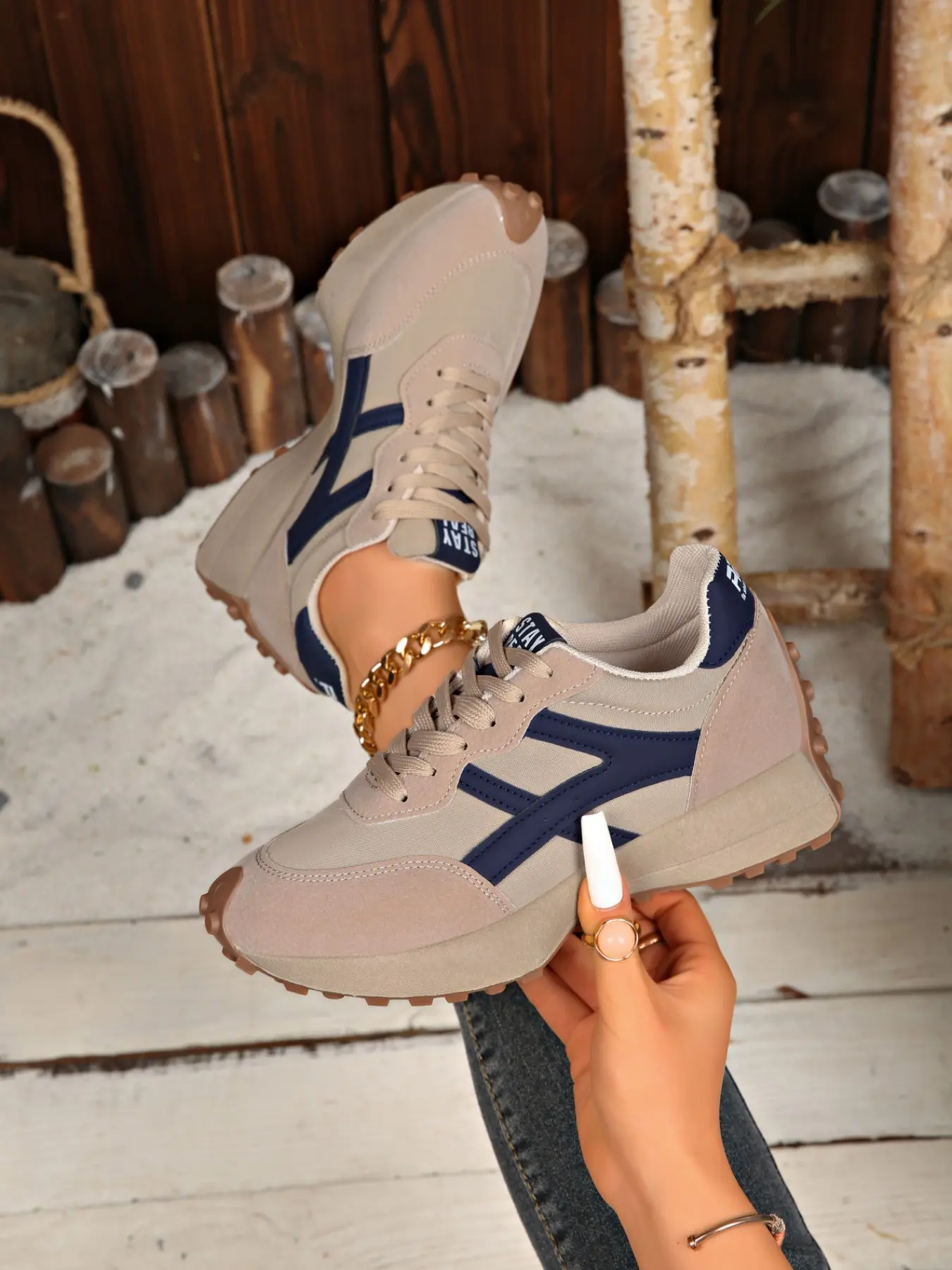 Women's Fashion Sneakers Thick Sole Design, Rubber Soled Sneaker, Casual Comfort Walking Shoes, Daily Wear Textile Upper, All Seasons