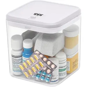Clear Medicine Lock Box with Code, Small Food Snack Phone Medication Lock Box, Combination Electronics Organizer, Phone Jail, Gaming Device Lockable Boxes