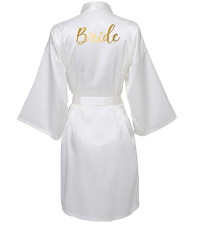 Silk Satin Robes Bridesmaid Bride Robes Bridesmaid Robes Wedding Long Robe Bathrobe Gold Print Royal Blue Robe