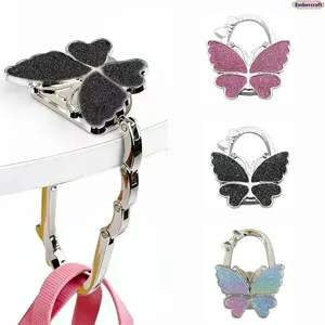 Foldable Butterfly Purse Hook for Table, Portable Handbag Hanger Stand