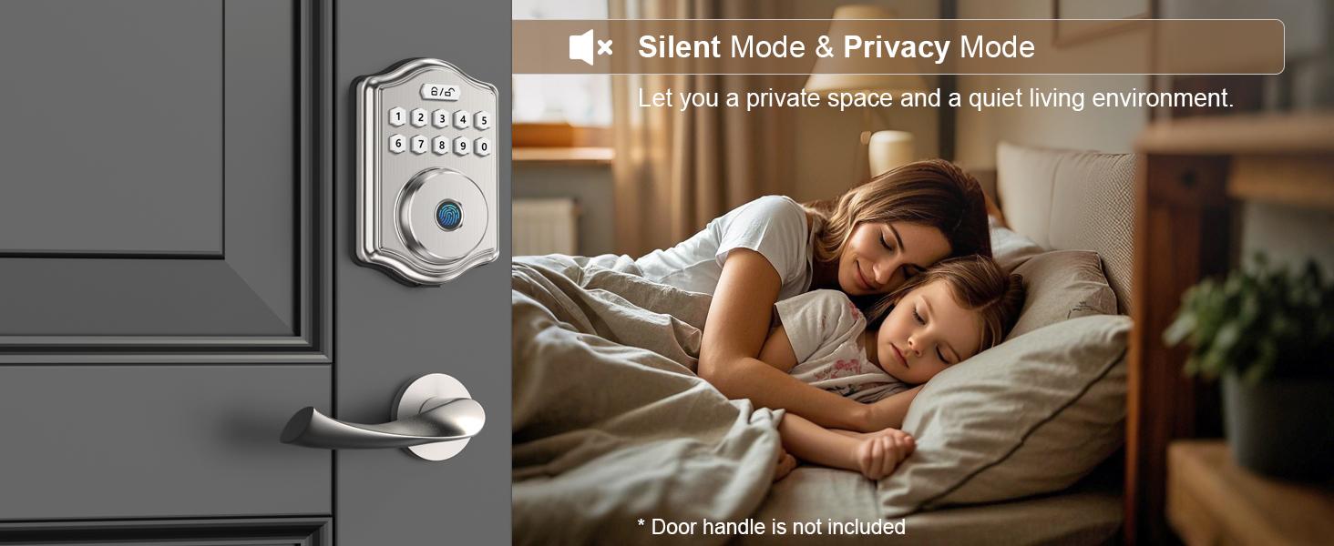 52HZ Fingerprint Door Lock, Keyless Entry Door Lock with Code, Voice Guidance Keypad Deadbolt Locks for Front Door, Anti-Peeping Password, Auto Lock, Easy to Install, Satin Nickel