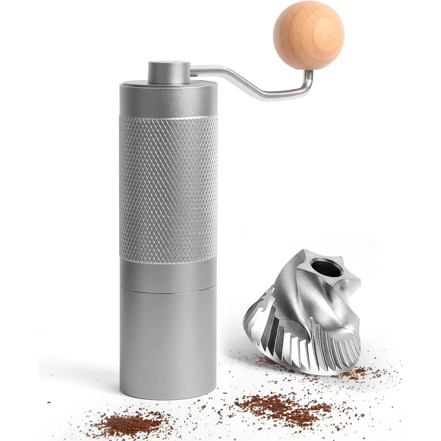 Pro Manual Coffee Grinder Stainless Steel Conical Burr With Adjustable Settings Portable For Espresso, French press, Pour-over. All-metal, Plastic-free, Perfect For Travel camping
