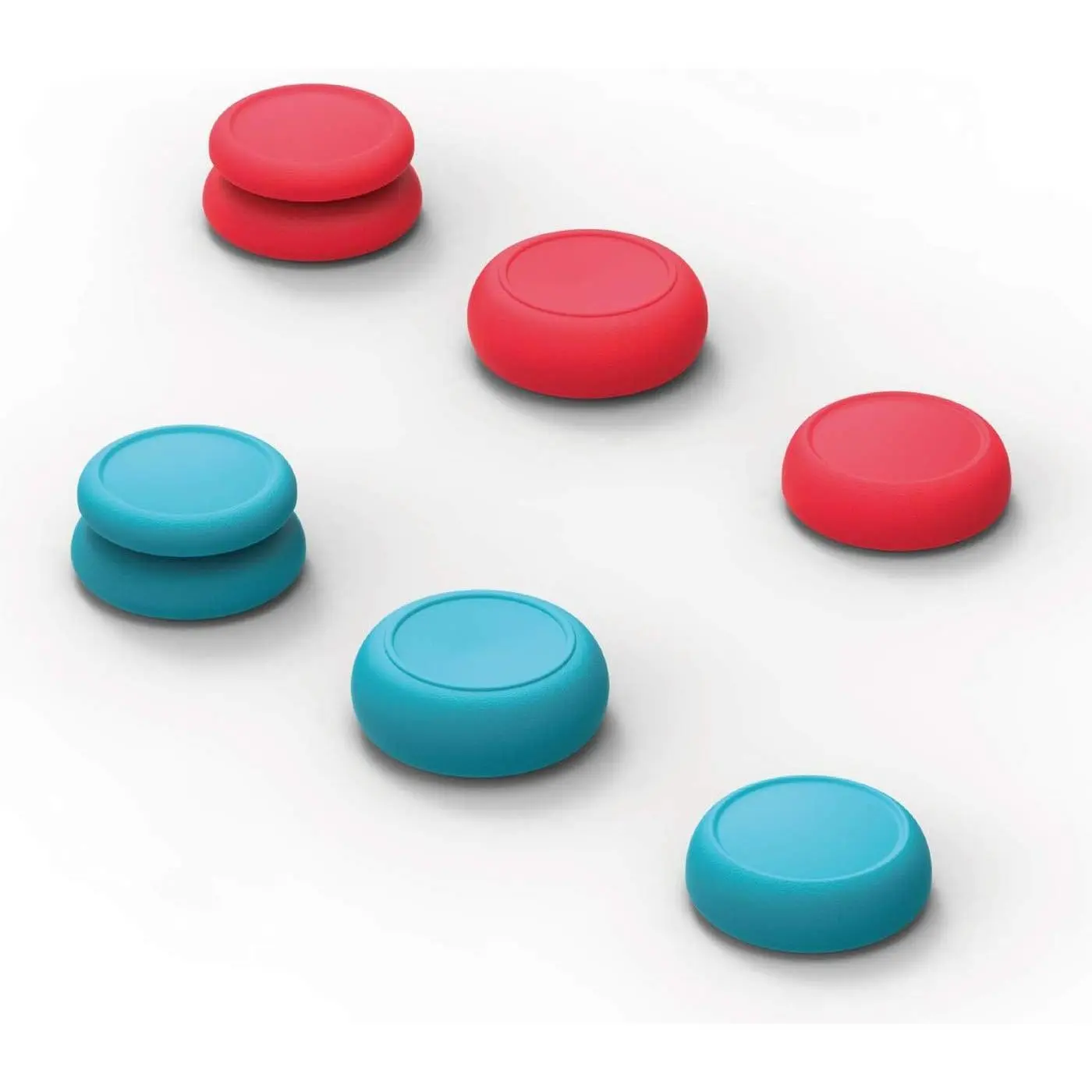 ,  and FPS Thumb Grips Set Joystick Cap Analog Stick Cap for   Joy-Con Controller - Neon Red+Blue, 3 Pairs(6pcs)