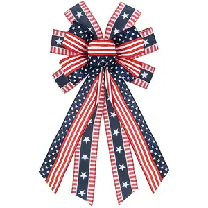 Large Patriotic Wreath Bows for Front Door, 4th of July Red Blue White Stars and Stripes Bows for Wreath Patriotic American Flag Bow for Indoor Outdoor 4th of July Party Wall Fence Decorfidget toys