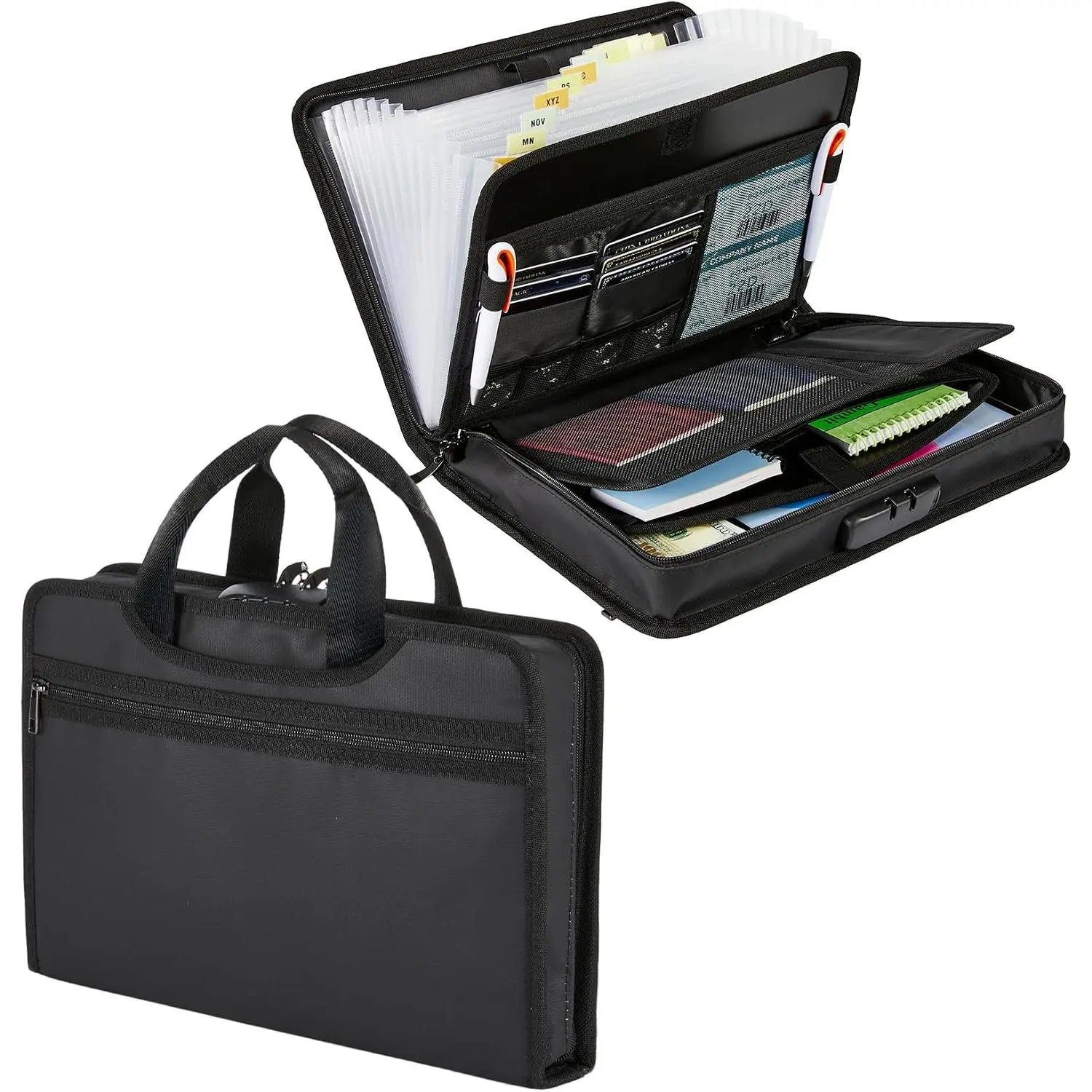 Fireproof Document Bag with Lock – Expandable File Organizer, Durable EVA K080 Mesh – Fire Resistant, Portable Folder – Transparent, 36x26x6cm
