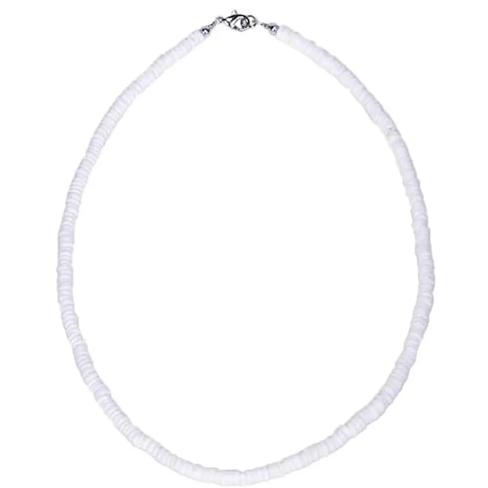 Boho Shell Necklaces, Puka Shell Necklace for Men Women Seashell Choker Necklace Smooth Shell Chip Summer Beach Necklace