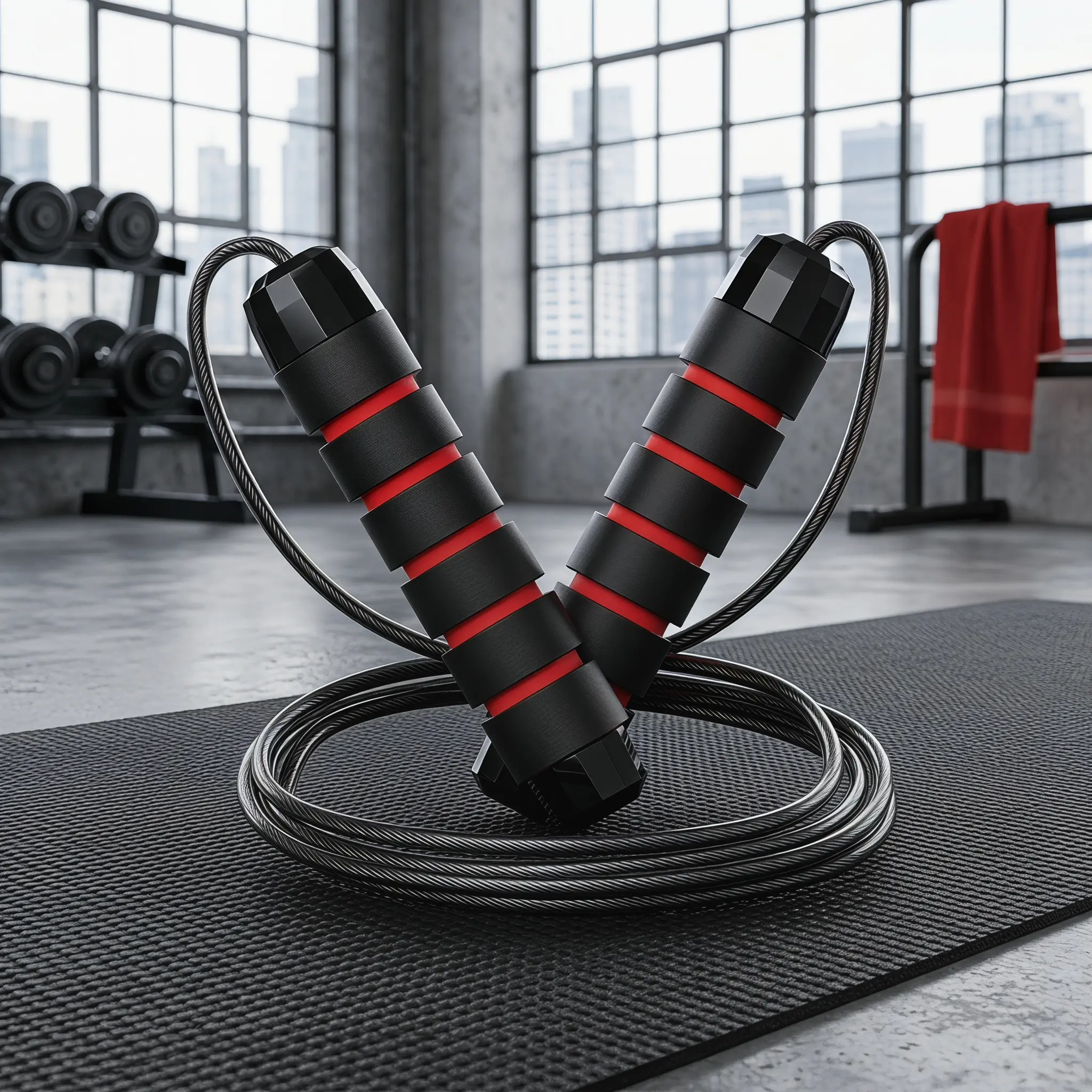 Unisex Functional Steel Wire Skipping Rope, Anti-Slip Grip Foam Handle, Customizable Length Adjustable for Home Gym Workout Exercise-YY1, Hand Grip Skipping Ropes