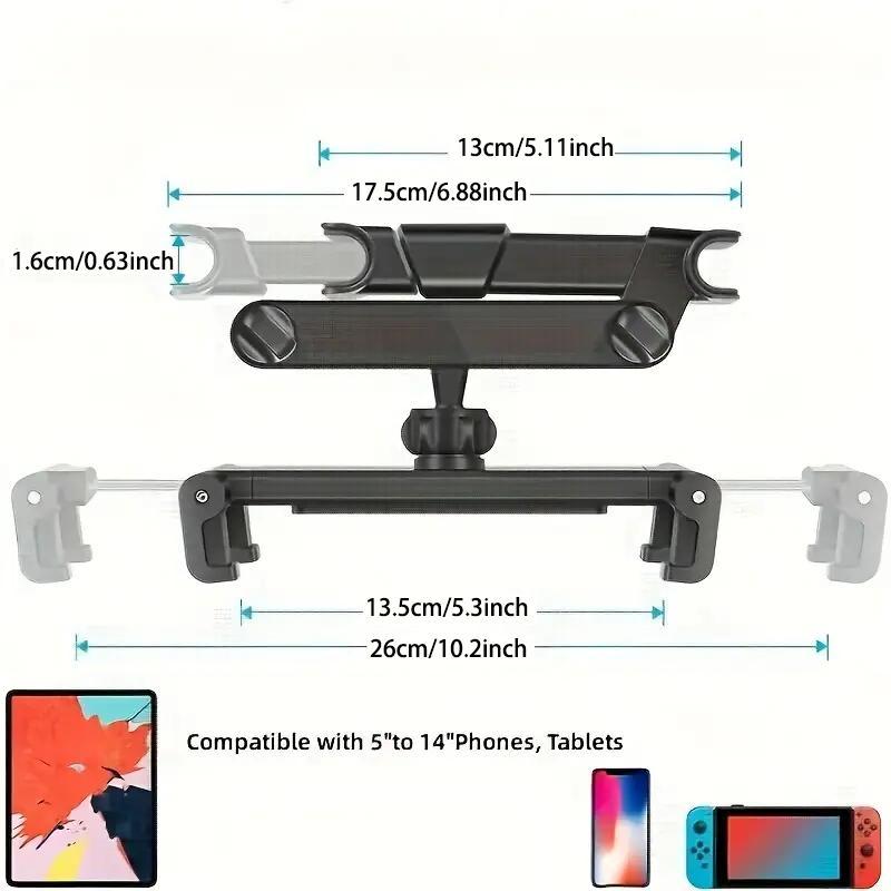 Christmas Gift Car Headrest Tablet Holder, Compatible with iPad Air Mini and Other Phones Tablets, Vehicle Mount Stand, Car Cellphone Mount