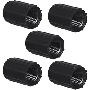 5 Pcs 1/2 Inch PVC Double Female Threaded Coupling Sprinkler Extension Riser Pipe Fitting Garden Drip Irrigation System NPT Coupler for Irrigation Tube Yard Sprinkler Riser Accessories