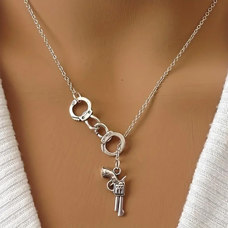 Vintage Style Personality Handcuff Pendant Couple Necklace