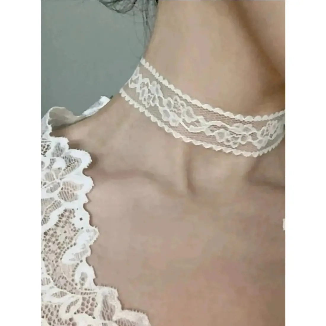 Fashion Rose Lace Choker Necklace for Women, Layerable Hollow Out Lace Party Holiday Versatile Elegant Necklace, Stylish Jewelry Accessory, Layered Necklaces