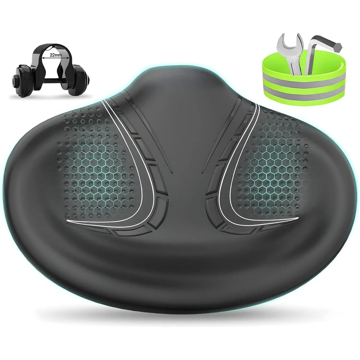 Noseless   Seat, Wide  Saddle Novel Backrest Design for Electric ,  Fit Exercise  or Road Stationary  Seat Cushion for Men & Women