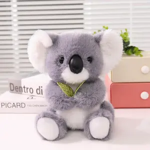 The popular koala figurine with leaves stuck in its mouth, plush forest animal toys featuring large bean-like eyes, prominent noses, and surprised expressions – perfect gifts for children’s education,Children’s Day presents, birthday gifts,New Year’s gift