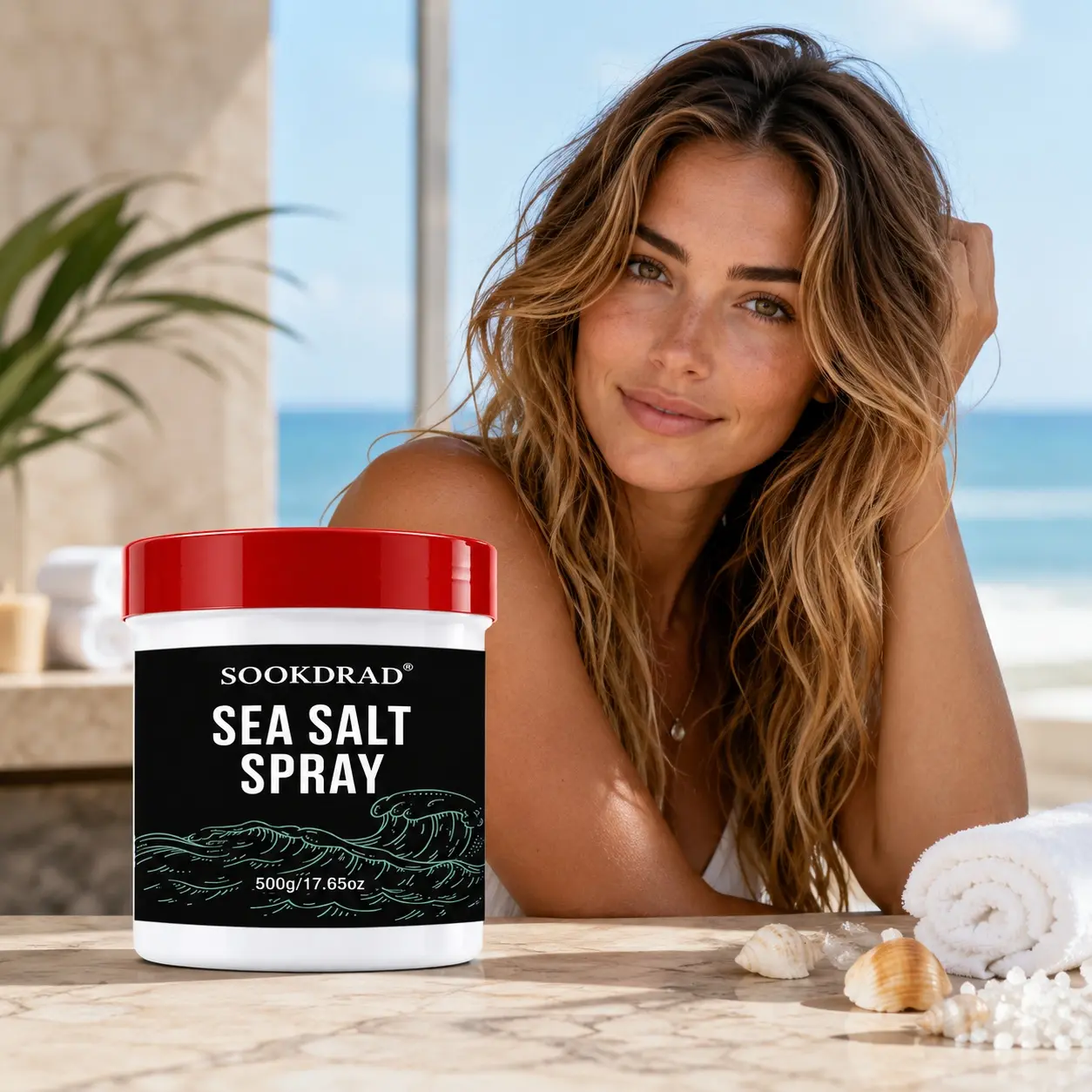 Sea Salt Spray, volumizing hair mist, textured styling, beachy waves, for all hair types, daily hair care, 500g