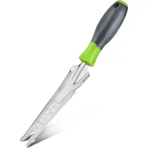 Hand Weeder Puller, 5-in-1 Stainless Steel Garden Trowel with Soft Handle, Gardening Weeding Tool  Easy Weeder Removal, Planting, Weeding, Flower & Vegetable Care in Garden Lawn Yard