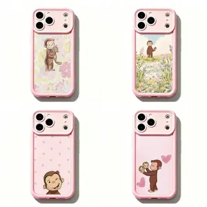 Whimsical Floral Monkey Pattern Phone Case - Shockproof Protective Phone Accessories with Aesthetic Cartoon Animal Design for iPhone, Samsung Galaxy Series