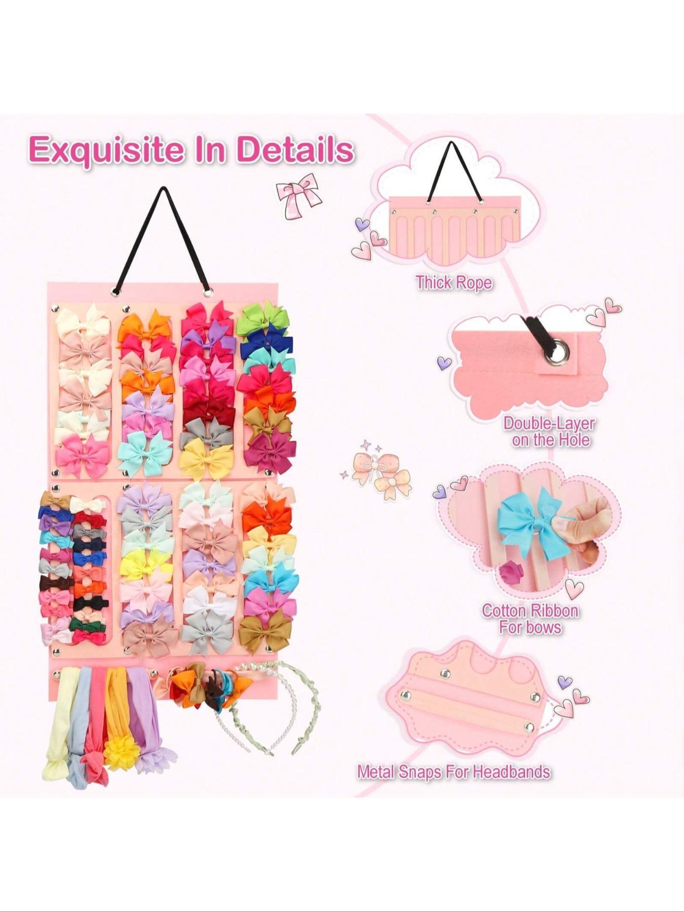 Bowknot Design Hair Clip Storage Rack, Cute Hair Accessories Display Rack, Wall Mounted Hair Clip Storage Rack for Baby Room Decor