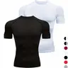 2-Pack/3-Pack Men's Plain Round Neck Sports Tee Activewear, Quick Drying Breathable Short Sleeve Compression T-shirt, Crew Neck Raglan Sleeve Tops for Outdoor Activities