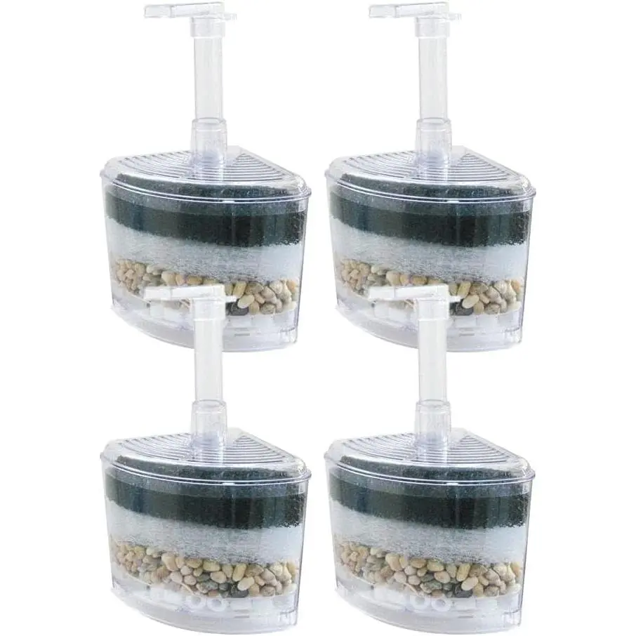 XY-2008 Corner Filter Air Driven Bio Sponge Up to 15 gallons, 4-Pack