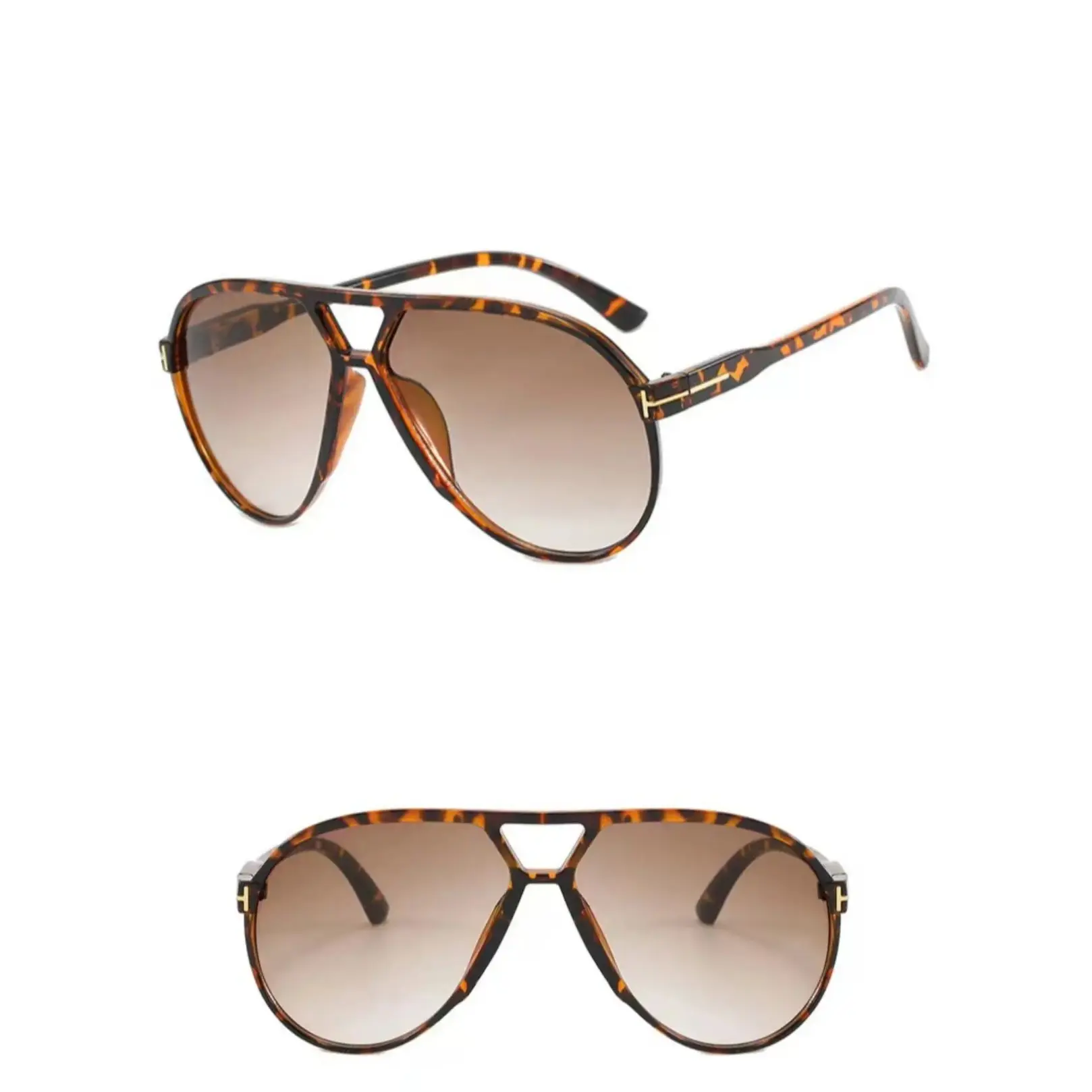 Unisex Vintage Teardrop Aviator Sunglasses, Retro Double‑Bridge Oversized Frame, Lightweight Fashion Eyewear, Protective Shades For Driving, Travel, Daily Casual Outdoor Occasions
