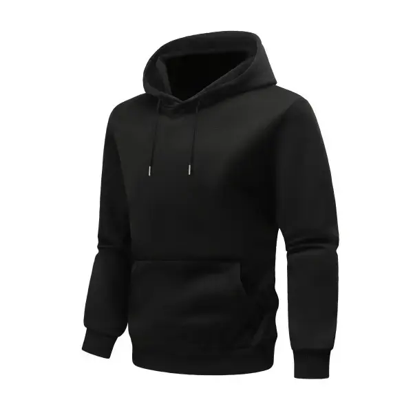 Men's Long Sleeve Hoodie Sweatshirt Fall Winter Solid Color with Drawstring Design and Kangaroo Pocket Men's Casual Pullover Top Plain Polyester Fit Streetwear Fall Outfits Menswear Red Beige