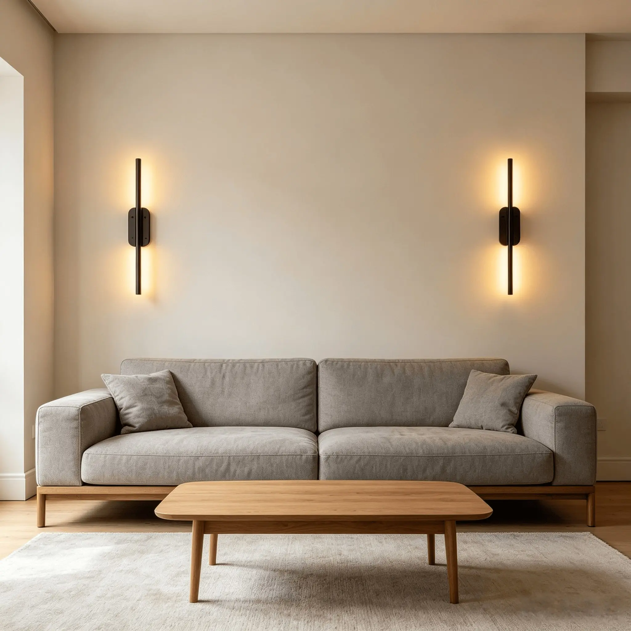 2pcs 50cm Rechargeable Long Rod Wall Lamp, Three-Tone Dimmable, Modern Lighting for Living Room, Bedroom, Restaurant, Hotel, Bathroom