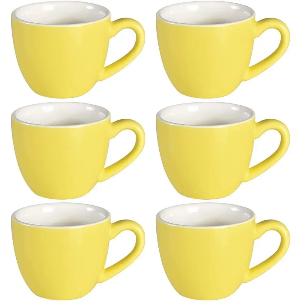 Mini Porcelain Espresso Cup, 3 Ounces / 90 ml Tiny Coffee Mugs Demitasse for Espresso, Tea- Yellow