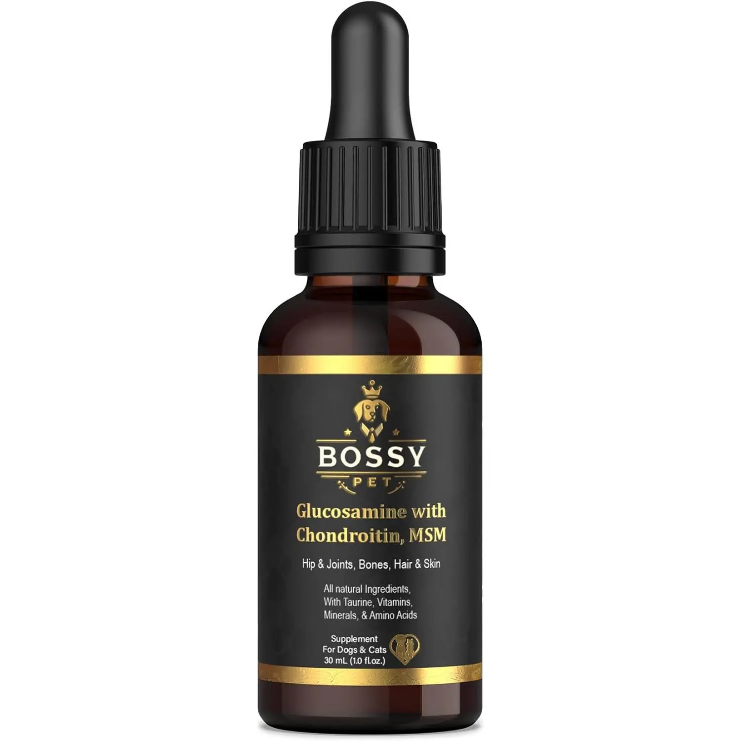 Liquid Glucosamine for Dogs & Cats - Advance Joint Support Supplement - Supplement with Chondroitin, MSM, Hyaluronic Acid, Biotin, Collagen Peptides & Taurine - Max Potency
