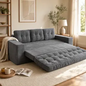 deals for you summervibe MAXYOYO Convertible Sofa Bed, Pull Out 3 Seater Sleeper Sofa, 2 in 3 Folding Couch Bed, Fold Out Floor Couch with Pillows for Living Room Bedroom Lounge