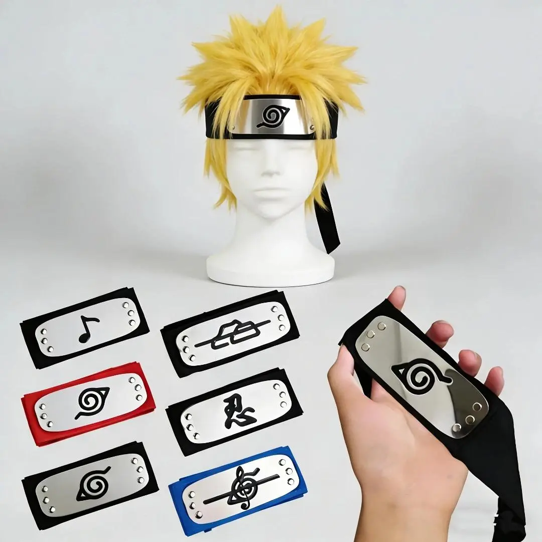 2pcs Headband rebel ninja Konoha protective forehead Kakashi bandana cosplay anime Costume Accessories gift toy