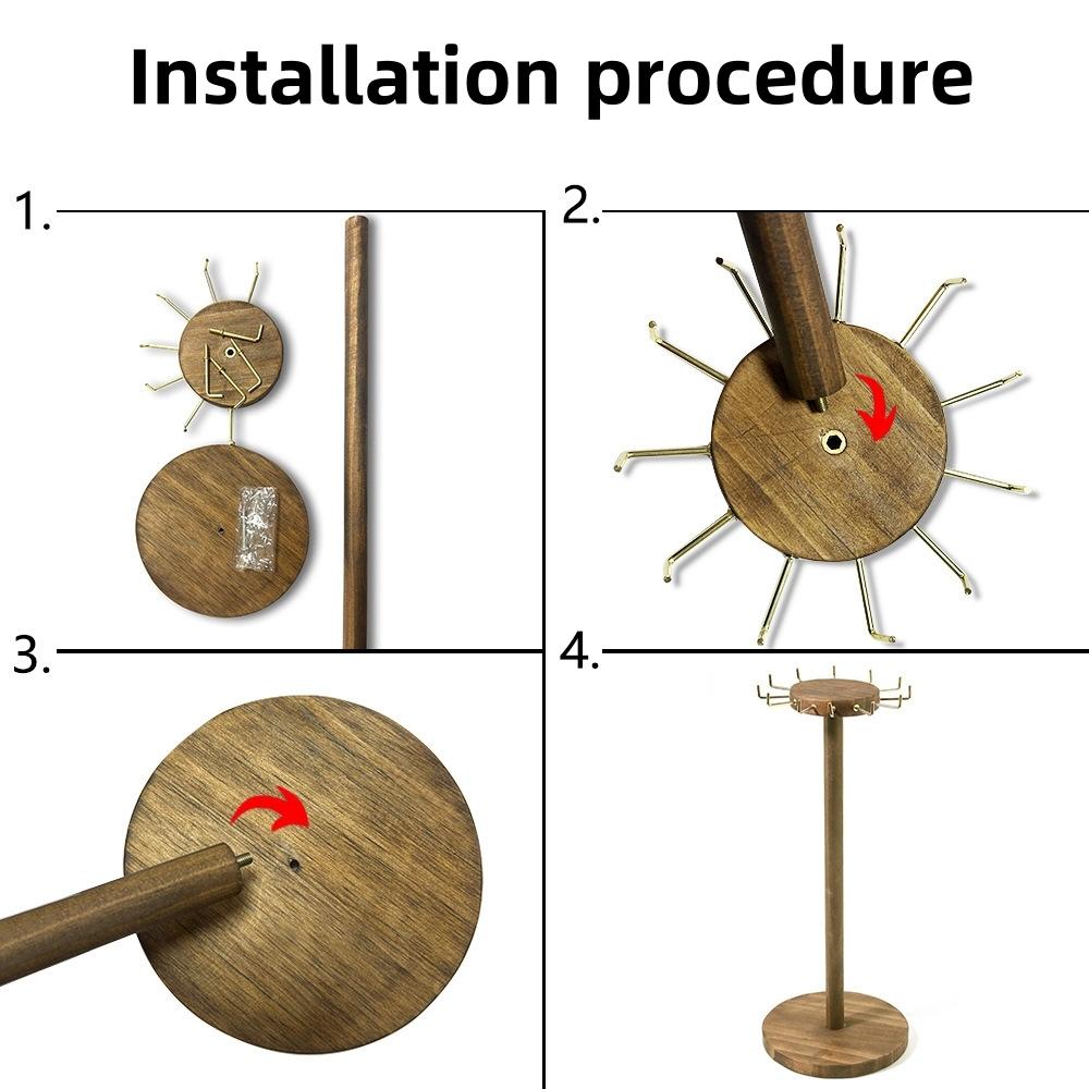 Wooden Jewelry Display Stand without Jewelry, 1 Count Vintage Jewelry Storage Rack, Creative Desktop Jewelry Organizer for Necklace Bracelet