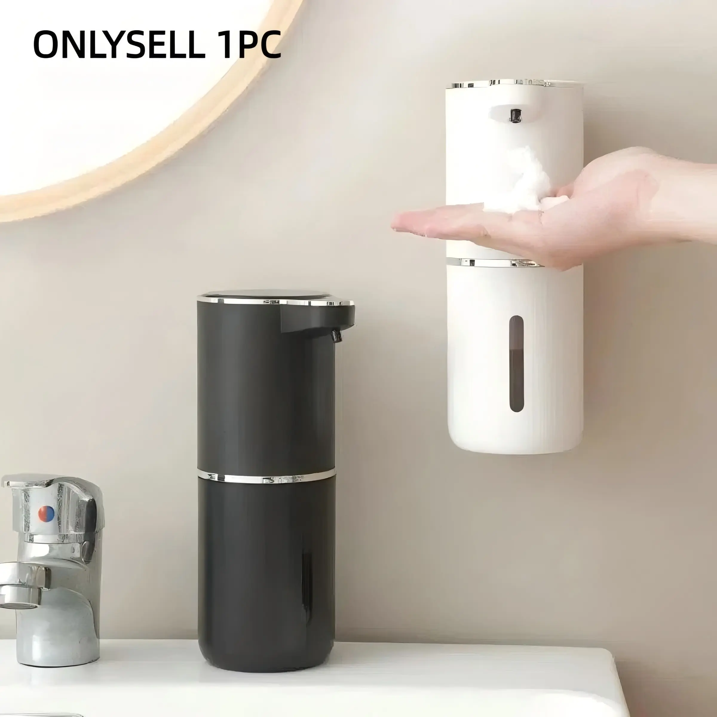 Automatic Wall-Mounted Soap Dispenser with Infrared Sensor, Automatic Foaming Soap Dispenser, Foam and Hand Sanitizer Machine, USB Charging, Home Bathroom Hygiene Accessory