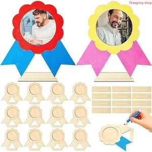 【Father’s Day Gift】Wooden Shirt Shaped Photo Frame, creative medal style decor frame, DIY craft gift for Father's Day, exquisite home table ornament, ideal for Father's Day parties, family decoration and heartfelt holiday present