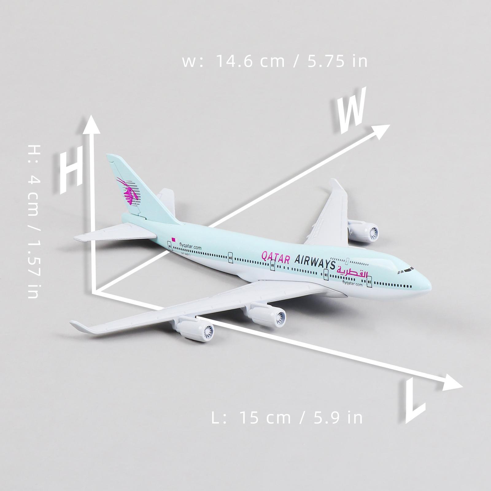 Boeing 747 Qatar Airways Model Airplane, 1 Count 1/400 Diecast Metallic Airplane Model with Stand, Plane Display Collectible Model for Aviation Enthusiast Gift