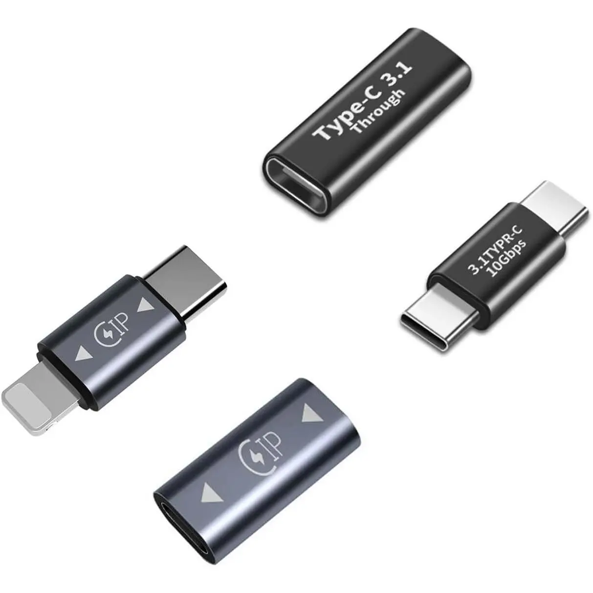 USB C Adapter (4 pcs), Supports  and Data Transfer Expansion, The Rate is up to 10Gbps, Compatible with Type C Devices Such as , , MacBook, etc.(Silvery)
