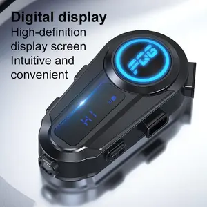 MOKATA Wireless Bluetooth Headset 10m Intercom Front and Rear Seats 1-on-1 Two-way Communication 1000mAh Digital Display AI Voice Assistant Split Installation 18h Talk Time 15h Intercom 18h Music Playback Auto Answer Multilingual