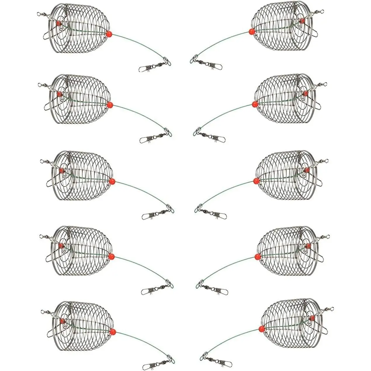 10 count/Pk Carp Fishing   Cage Feeder Basket Holder Coarse Lure Feeder Carp Fishing Tackle Kit,Size L/M/S