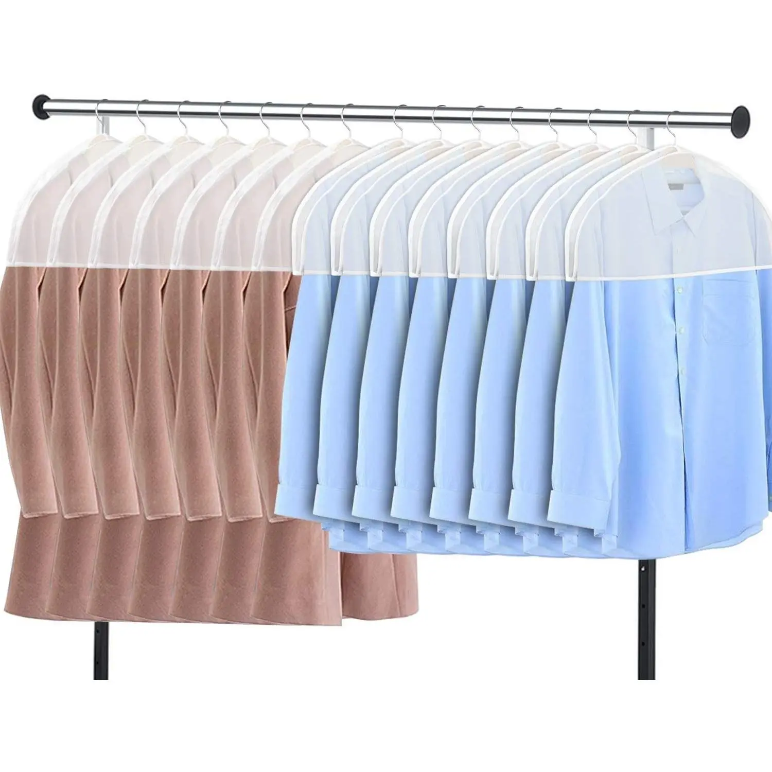 Shoulder Covers for Clothes (Set of 15) Breathable Garment Dust Covers Protectors with 2" Gusset for Suit, Coats, Jackets, Dress Closet Storage