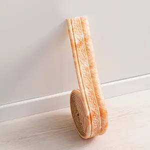 Self-Adhesive Moisture-Proof Wall Border for Living Room Kitchen Bathroom 9.5cm×230cm Waterproof Mould-Proof Wall Sticker Decorative Edge Trim Suitable for Bedroom and Wall Decor Accent Wall Trim Options Including 1 or 4 Pieces