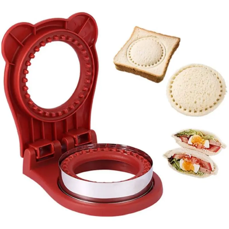 Sandwich Cutter Sealer, DIY Decruster Sandwiches, Uncrustables Sandwich Maker Boys and Girls, Lunchbox and Bento Box, Bread Cutter, Breakfast Sandwich Maker (Red)