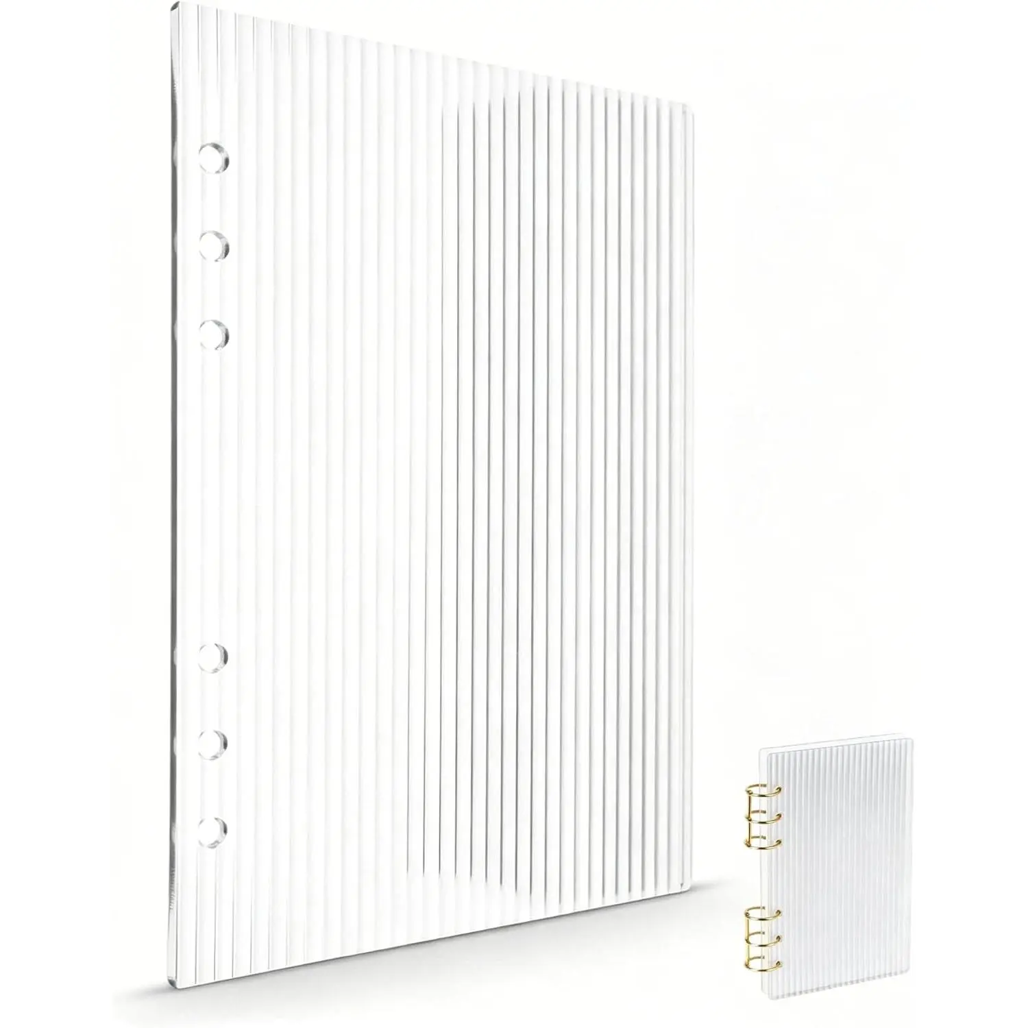 A5 Acrylic Binder Cover Clear 6 Hole Planner Cover Detachable Acrylic Binder Enclosure for Home Office School