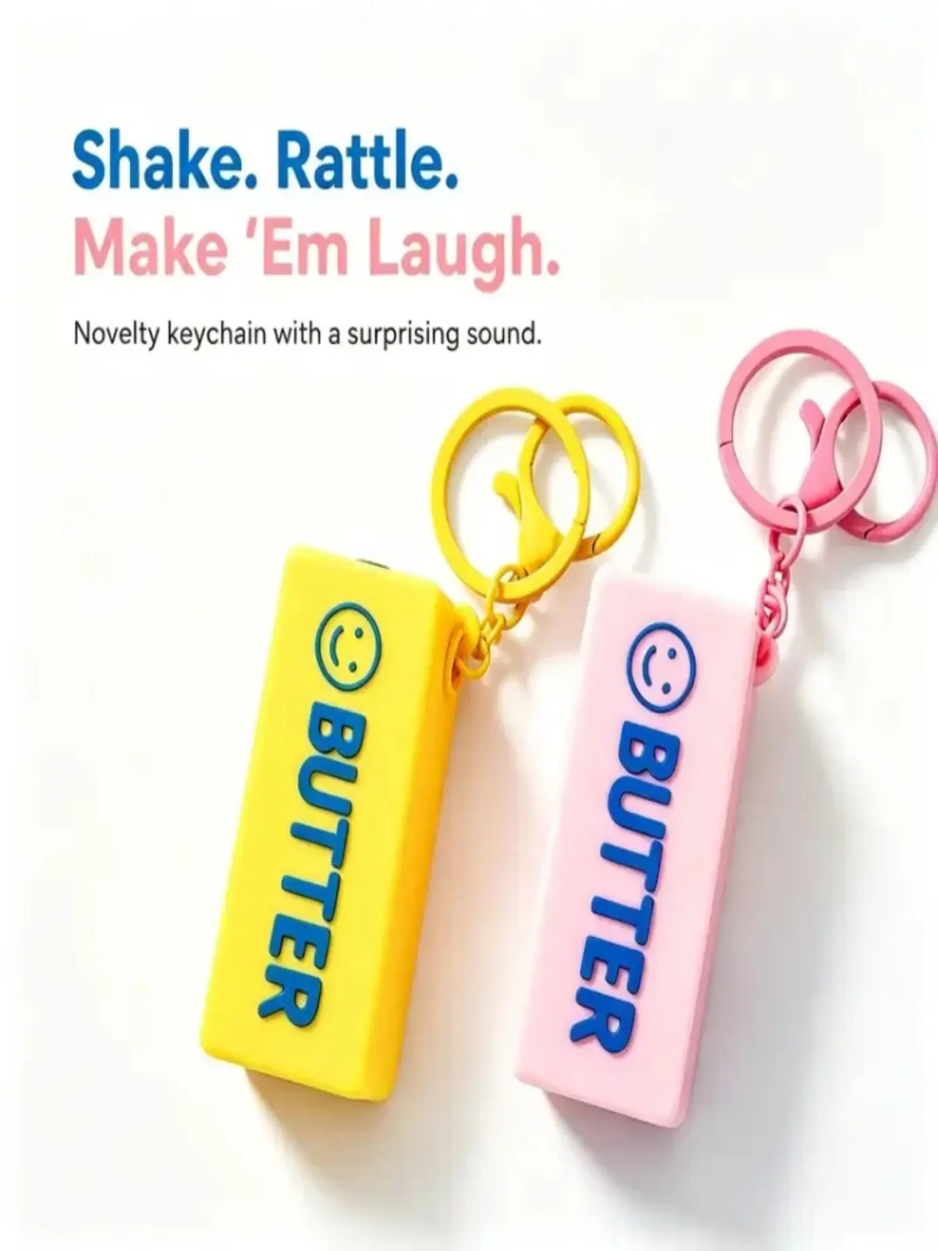 Creative Shaking Scream Butter Stick Stress Relief Keychain, Fun Novelty Pendant, Ideal Gift for Friends and Family, All Seasons Party Accessory