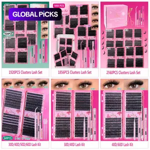 Lash Clusters Kit, Cosmetic False Lashes, Mixed 10–18 mm D Curl in 30D, 40D, Natural and Fluffy Volume Individual Eyelashes, Easy-to-Apply DIY Lashes at Home, Perfect for Women Beginners, Lash Gift Pack for Yourself or Friends and Family