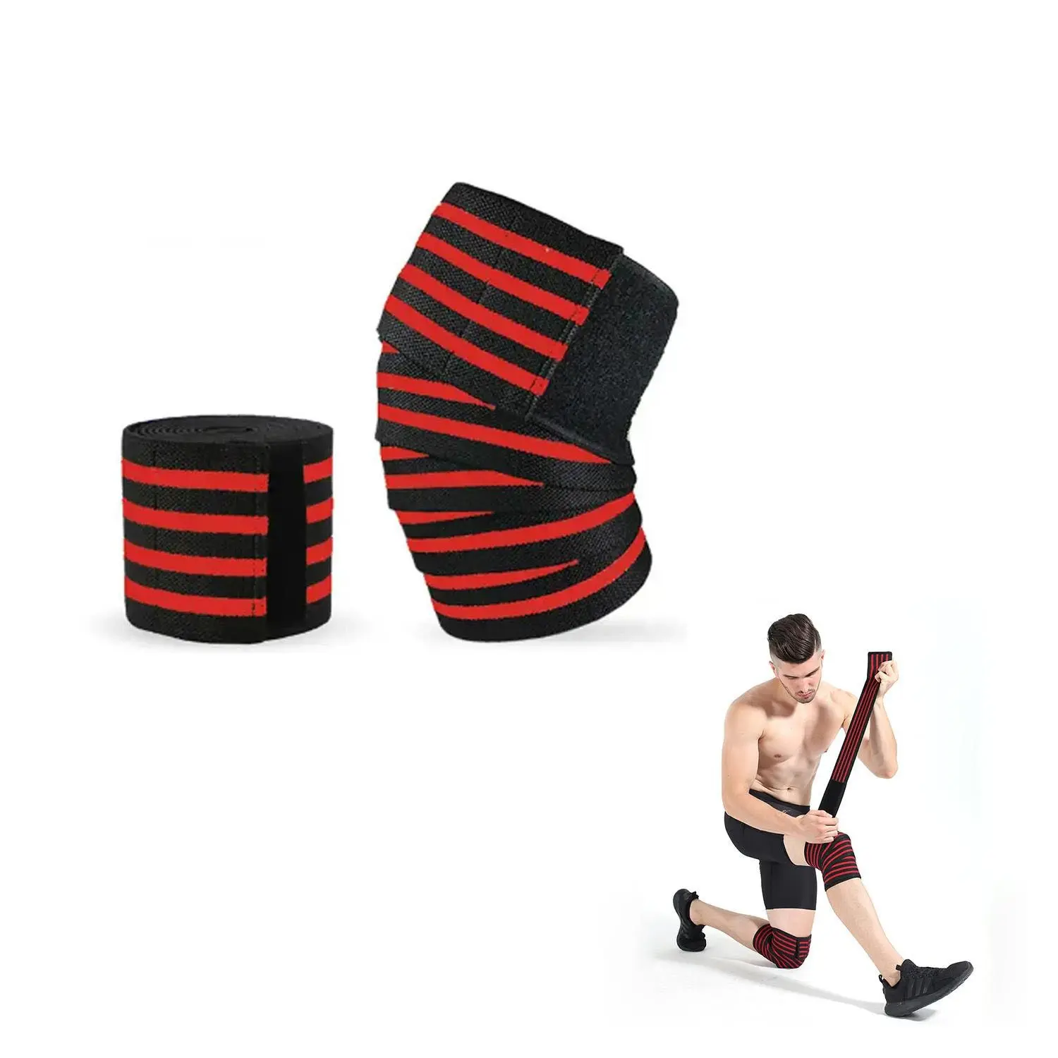 Breathable Protective Gear for Fitness Exercise, Weightlifting, Basketball, Elastic Band, Knee Wrap, Looping Running Support, Knee Supports