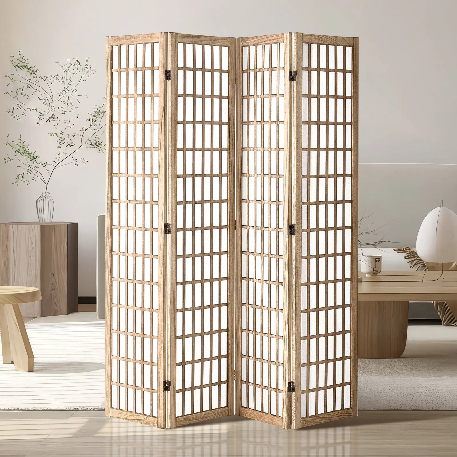 【DealsForYouDays】VEVOR Room Divider, 4 Panel Japanese Room Divider, Folding Privacy Screen Indoor, Portable Partition Dividers and Decoration Screens, for Room Separation, Home, Office, Restaurant Bedroom (Natural)